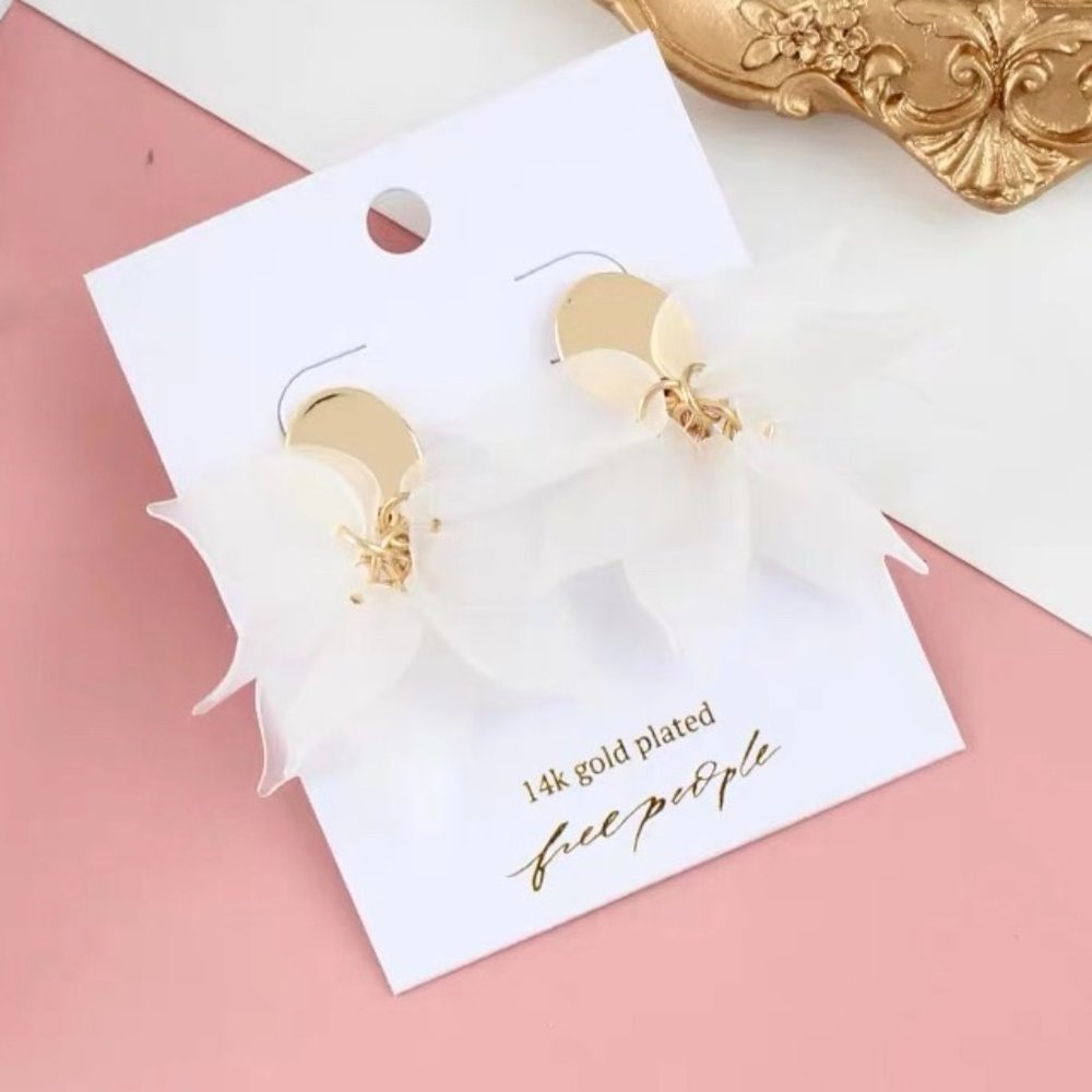 Free People Petal Drop Earrings 14k Gold Plated